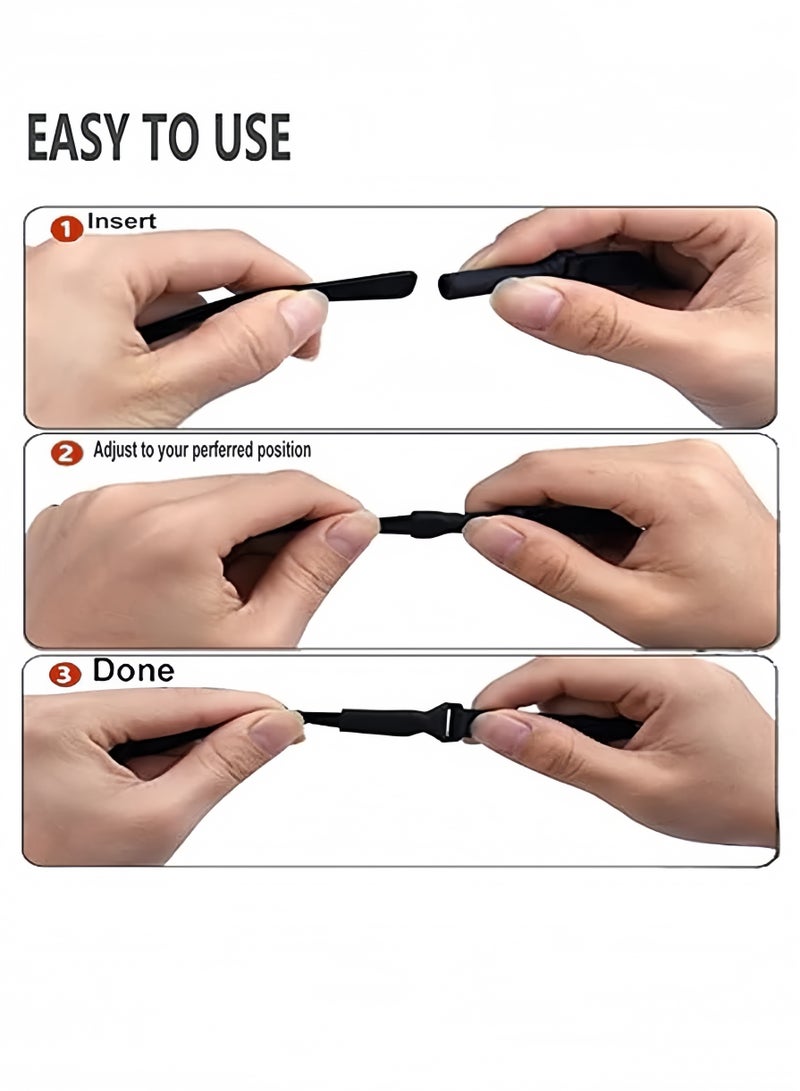 Lee Yon 2-Piece Adjustable Glasses Straps Universal Fit Rope Eyewear Retainer, Black  - Image 4