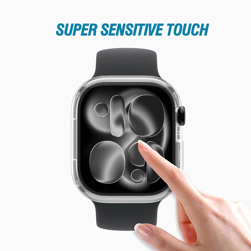 Ailun for Apple Watch Series 11/10 Screen Protector Case [42mm], Ultra-Thin Hard PC Case Built in Tempered Glass for iWatch, Shockproof Cover with Button [2 Pack][Clear] - Image 4