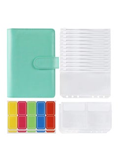 KASTWAVE Budget Binder Budget Binder with Zipper Envelopes 14Pcs Pockets A6 with Leather Binder Cover  - Image 1