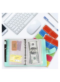 KASTWAVE Budget Binder Budget Binder with Zipper Envelopes 14Pcs Pockets A6 with Leather Binder Cover  - Image 2