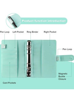 KASTWAVE Budget Binder Budget Binder with Zipper Envelopes 14Pcs Pockets A6 with Leather Binder Cover  - Image 5