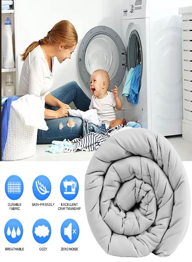 EASELAND All Season California King Soft Quilted Down Alternative Comforter Reversible Duvet Insert with Corner Tabs,Winter Summer Warm Fluffy,Light Grey,96x104 inches - Image 4