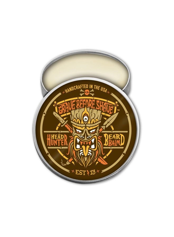 GRAVE BEFORE SHAVE ™ Head Hunter Beard Balm (Tropical summer aroma) (2 oz.) - Image 1