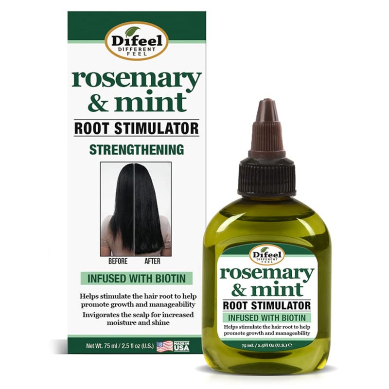 Difeel Rosemary and Mint Oil Root Stimulator with Biotin 2.5 oz. - Hair Growth Scalp Treatment - Image 1