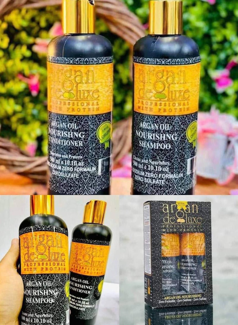 argan de luxe Argan Deluxe Hair Care Set (4 Pieces) 500ml Shampoo, 500ml Conditioner, 500ml Hair Mask, and 125ml Serum - Image 3