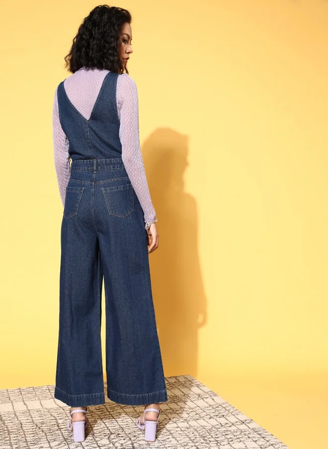 ساسافراس Stunning Blue Printed Jumpsuit for Women