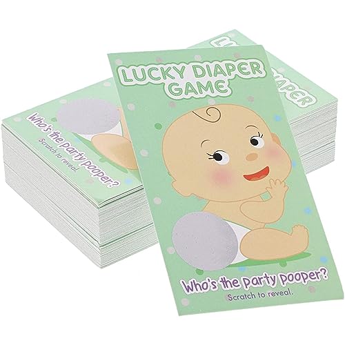 Paper Junkie Scratch Off Baby Shower Game Cards 60 Pack Multicolor Paper Baby Shower Games Scratch Off Activity - Image 1