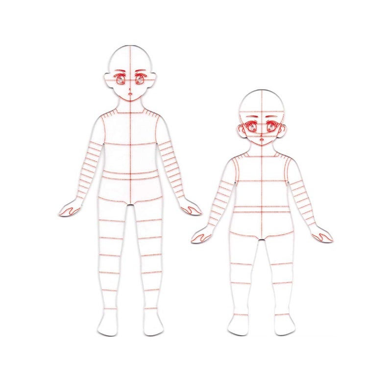 EXTCCT 2Pcs Child's French Curve Ruler Sewing Humanoid Patterns Design, Clothing Measuring French Curve Rulers A4 Pattern Paper Draft Drawings - Image 1
