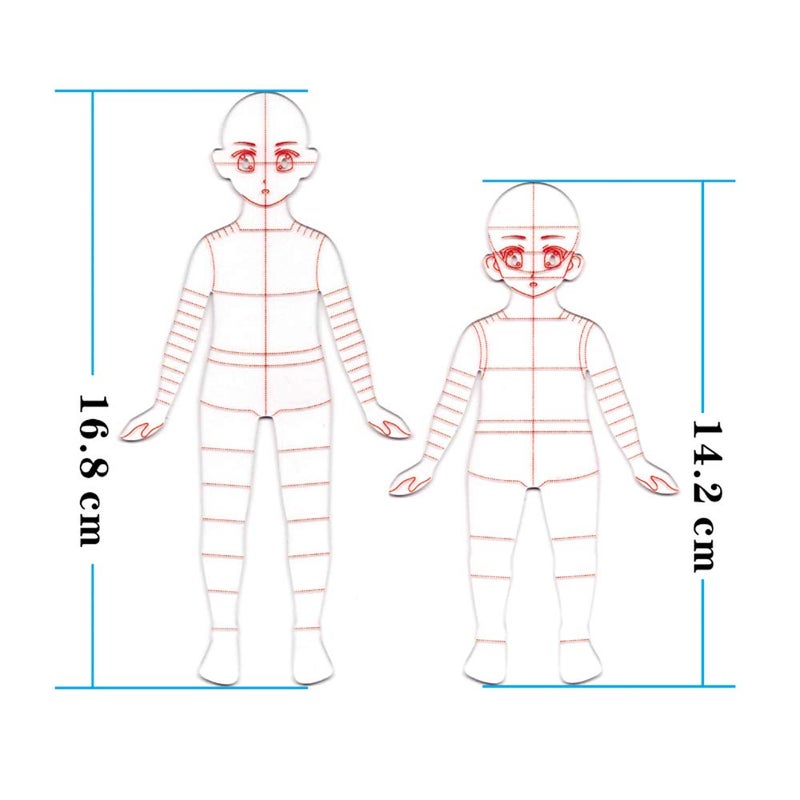 EXTCCT 2Pcs Child's French Curve Ruler Sewing Humanoid Patterns Design, Clothing Measuring French Curve Rulers A4 Pattern Paper Draft Drawings - Image 2