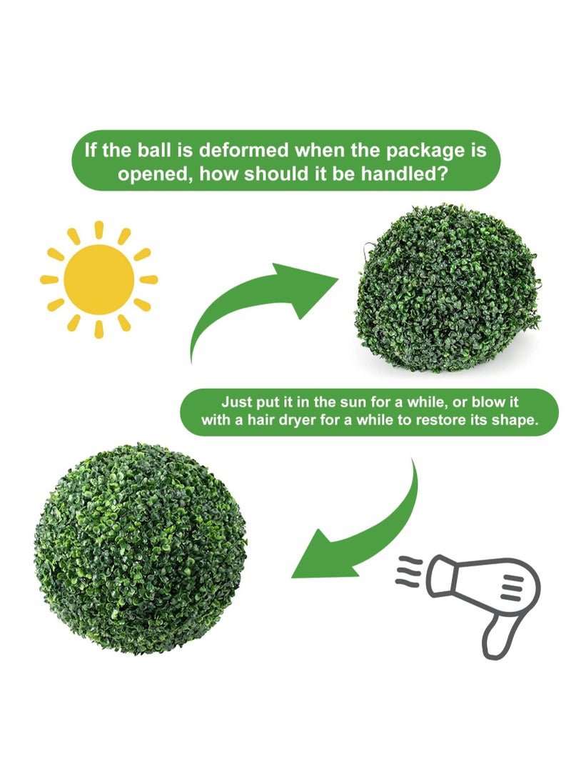 HOME TASTE Hometaste Artificial Topiary Grass Balls Lifelike Boxwood For Home Hotel And Shopping Mall Decor Ideal For Indoor And Outdoor Elegance Weddings And Beyond (25X25Cm)  - Image 3