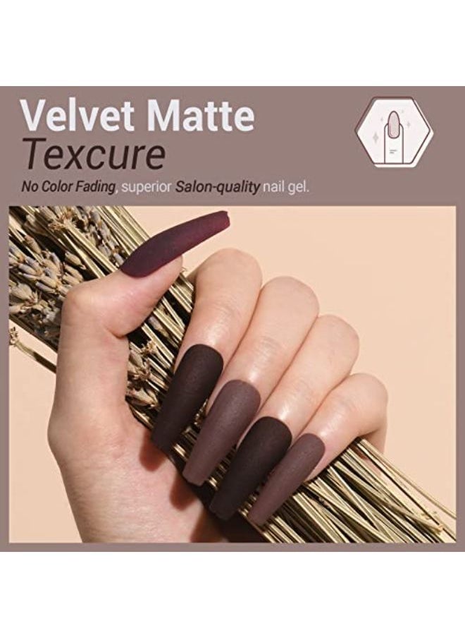 modelones Gel Polish- 6 Chocolate Brown Coffee Neutral Gel Nail Polish Glitter Nude Colors Winter Fall Soak Off Inspire Nail Polish Set For Girls Diy Home Manicure  - Image 5