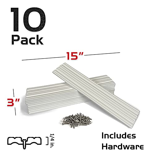 Caliber Marine Trailer Bunk Slides 23011, 3 x 15 inch, 10-Pack, White - Image 2