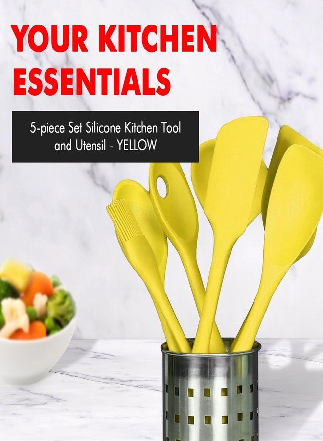 شيف كرافت مجموعة أدوات مطبخ سيليكون فاخرة من شيف كرافت، 5 قطع، أصفر - Image 2