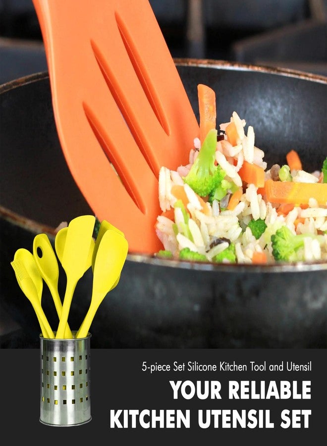 شيف كرافت مجموعة أدوات مطبخ سيليكون فاخرة من شيف كرافت، 5 قطع، أصفر - Image 5
