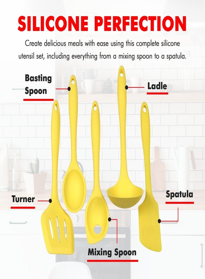 شيف كرافت مجموعة أدوات مطبخ سيليكون فاخرة من شيف كرافت، 5 قطع، أصفر - Image 4