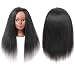 SOPHIRE 16" 100% Real Hair Mannequin Head with stand, Hairdresser Cosmetology Mannequin Manikin Training Practice Doll Head for Braiding Hairstyling - Black - Image 3