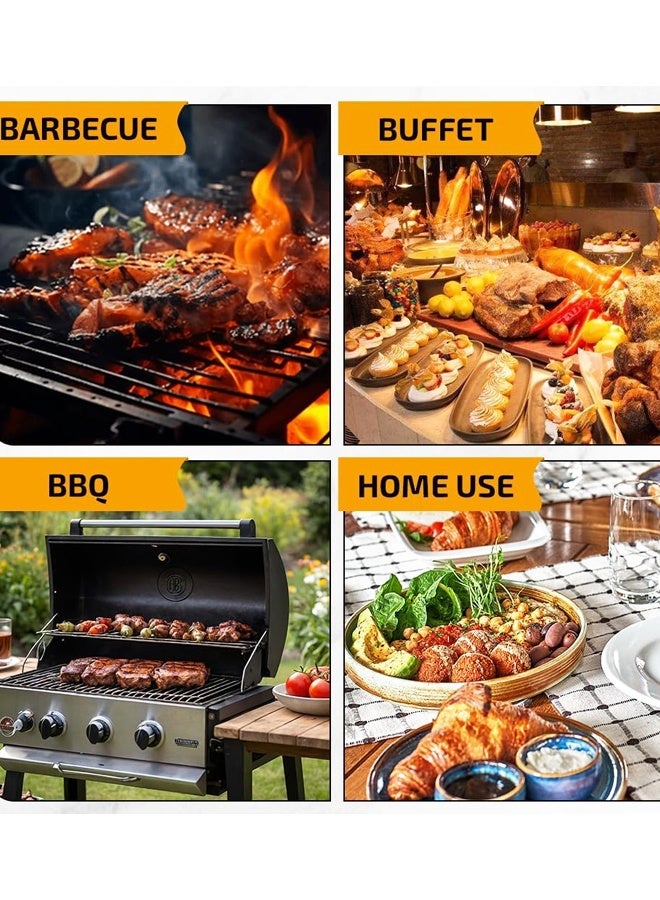 ملقطان للشواء - أدوات الشواء، ملقط مطبخ، مصنوع من الفولاذ المقاوم للصدأ شديد التحمل للطهي، تصميم رأس مجوف - Image 5