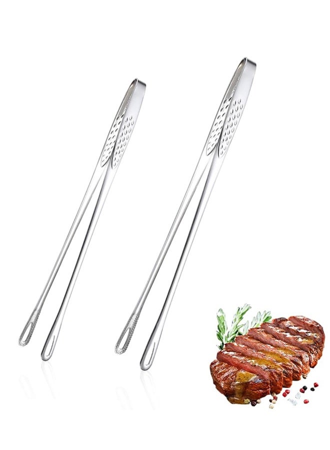 ملقطان للشواء - أدوات الشواء، ملقط مطبخ، مصنوع من الفولاذ المقاوم للصدأ شديد التحمل للطهي، تصميم رأس مجوف - Image 1