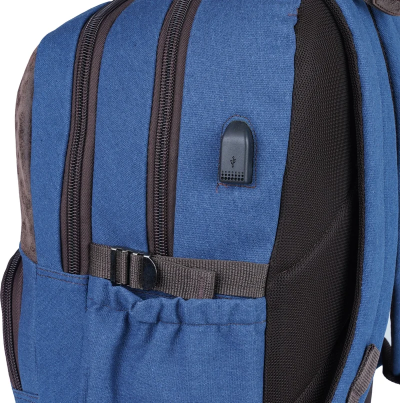 ريلاكسن Navy Blue Canvas Waterproof Fabric School Backpack 1655