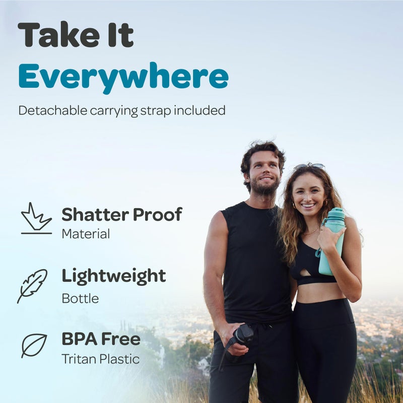 Hydracy Water Bottle with Time Marker -Large 32 oz BPA Free Water Bottle & No Sweat Sleeve -Leak Proof Gym Bottle with Fruit Infuser Strainer & Times to Drink -Ideal for Fitness Sports & Outdoors - Image 3