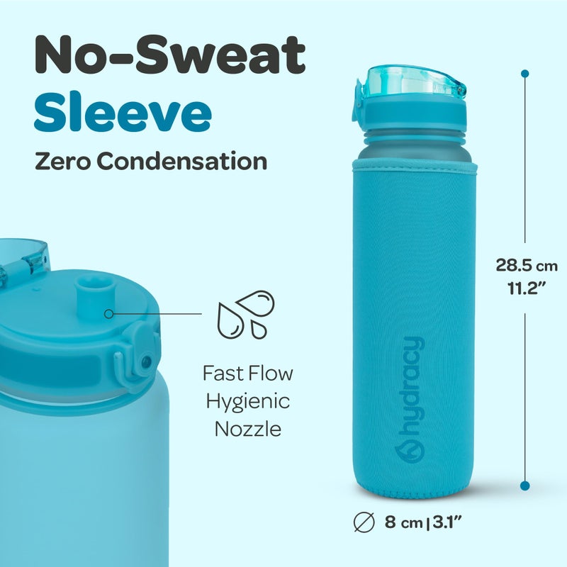 Hydracy Water Bottle with Time Marker -Large 32 oz BPA Free Water Bottle & No Sweat Sleeve -Leak Proof Gym Bottle with Fruit Infuser Strainer & Times to Drink -Ideal for Fitness Sports & Outdoors - Image 5