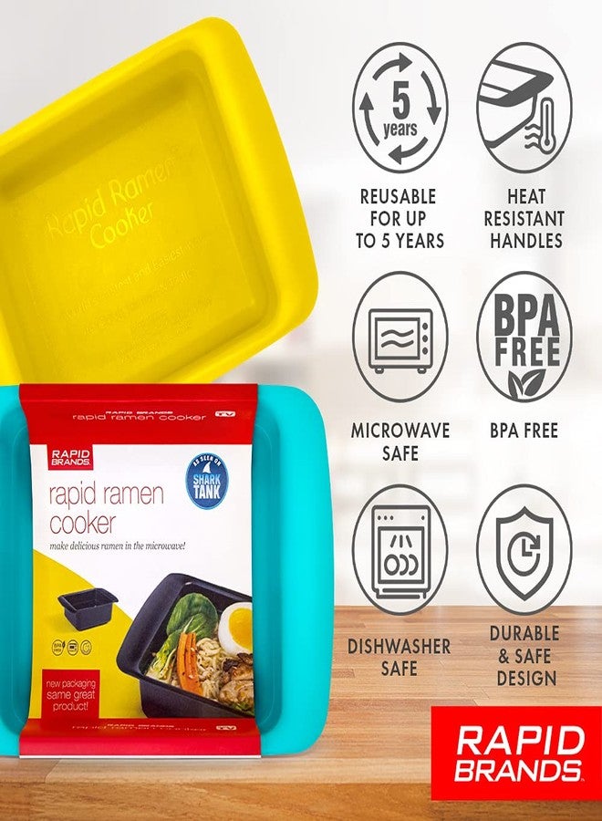 Rapid Brands جهاز طهي الرامن السريع - رامن في الميكروويف خلال 3 دقائق - خالٍ من مادة BPA وآمن للغسل في غسالة الأطباق | مثالي للسكن الجامعي أو المطابخ الصغيرة أو المكاتب (عبوة من قطعتين، أسود) - Image 5