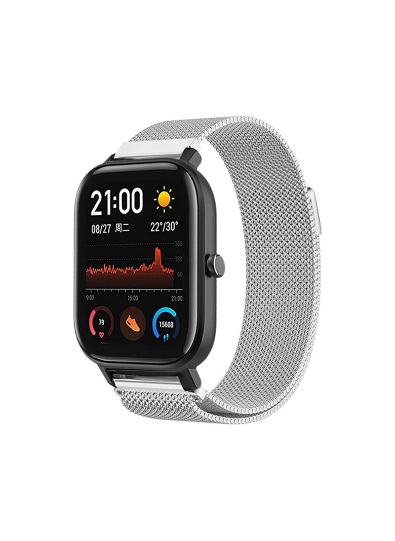 Generic - Magnetic Strap for iWatch - Metal Loop Magnetic Band for Apple Watch 42mm, 44mm and 45mm Silver - Image 1