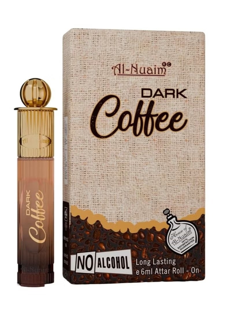 Al Nuaim Al-Nuaim Dark Coffee Attar Roll On Perfume Oil 6ml | Alcohol Free Concentrated Ittar for Men & Women | Long Lasting Rich Coffee Woody Oriental Fragrance | Premium Arabic Perfume Oil Pocket Size - Image 1