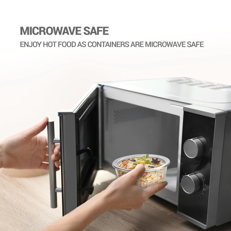 TREO by Milton All Fresh Borosilicate Glass Lunch Box Set of 3, Clear, 400 ml Each with Durable Lunch Bag, Microwave & Dishwasher Safe, Leakproof Containers, Office Tiffin - Image 3