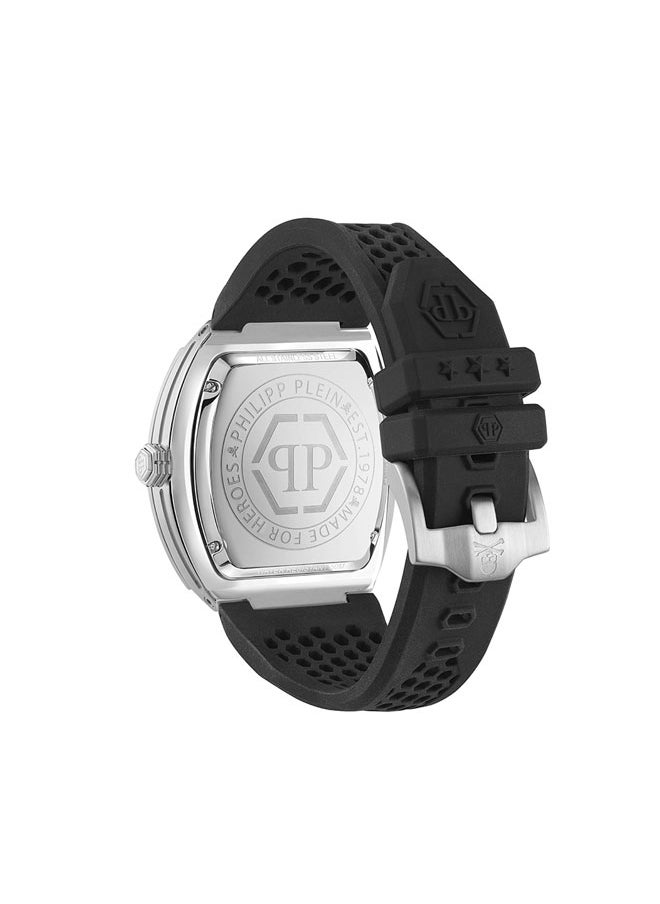 PHILIPP PLEIN - The Hexagon Phantom Men's 44mm Watch, Stainless Steel Case & Black Silicone Strap - Swiss Quartz Movement - Image 1