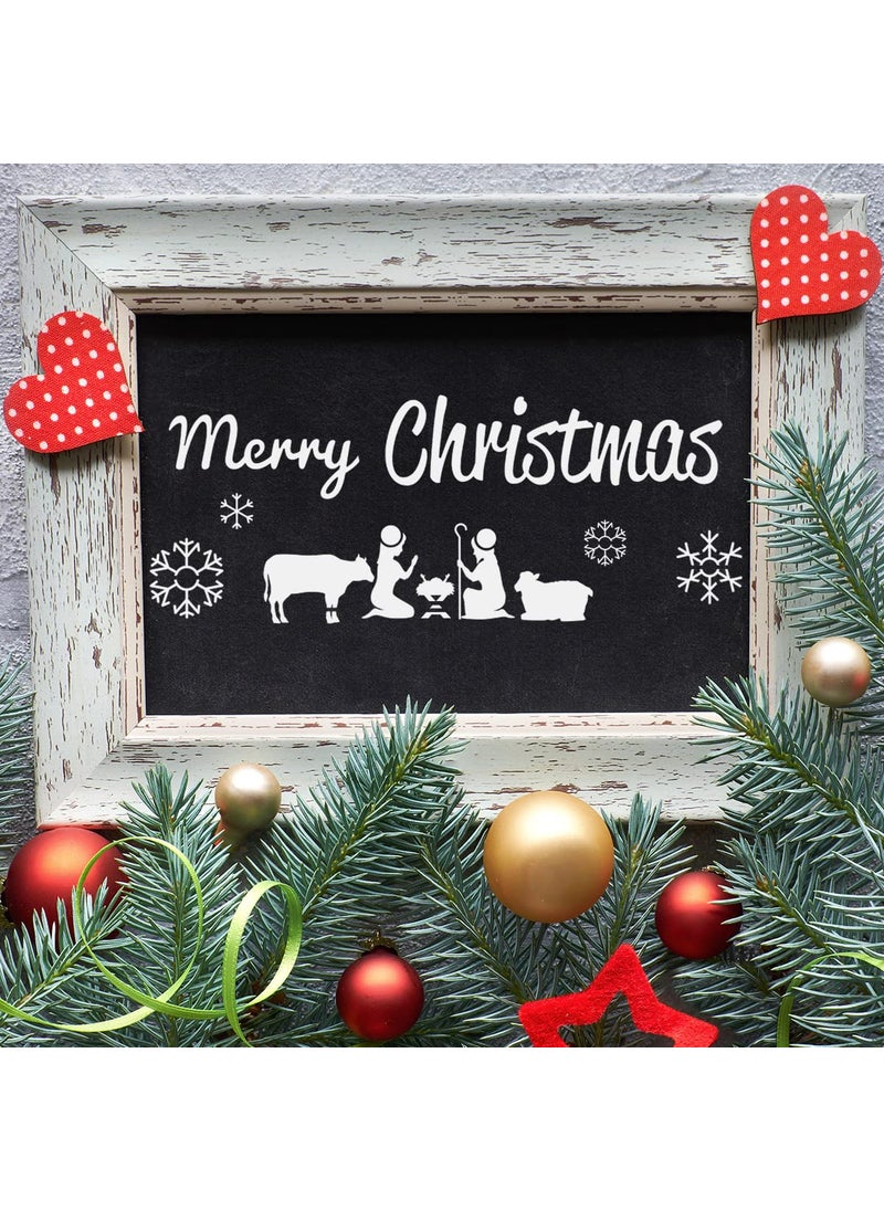 Fancy Land - Christmas Stencils 17PCS Christmas Decoration Painting Stencils Plastic Reusable Holiday DIY Holiday Crafts - Image 1