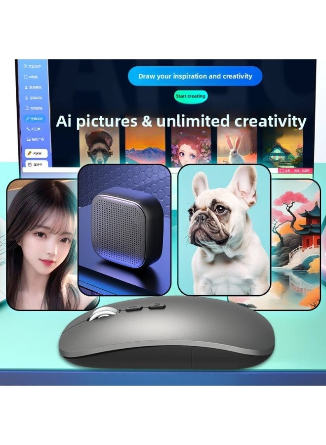 AI Voice Mouse Three-mode Bluetooth Translation Writing Painting Form Artificial Intelligence Deepseek Mouse-color:V16 Dark Gray - Image 4