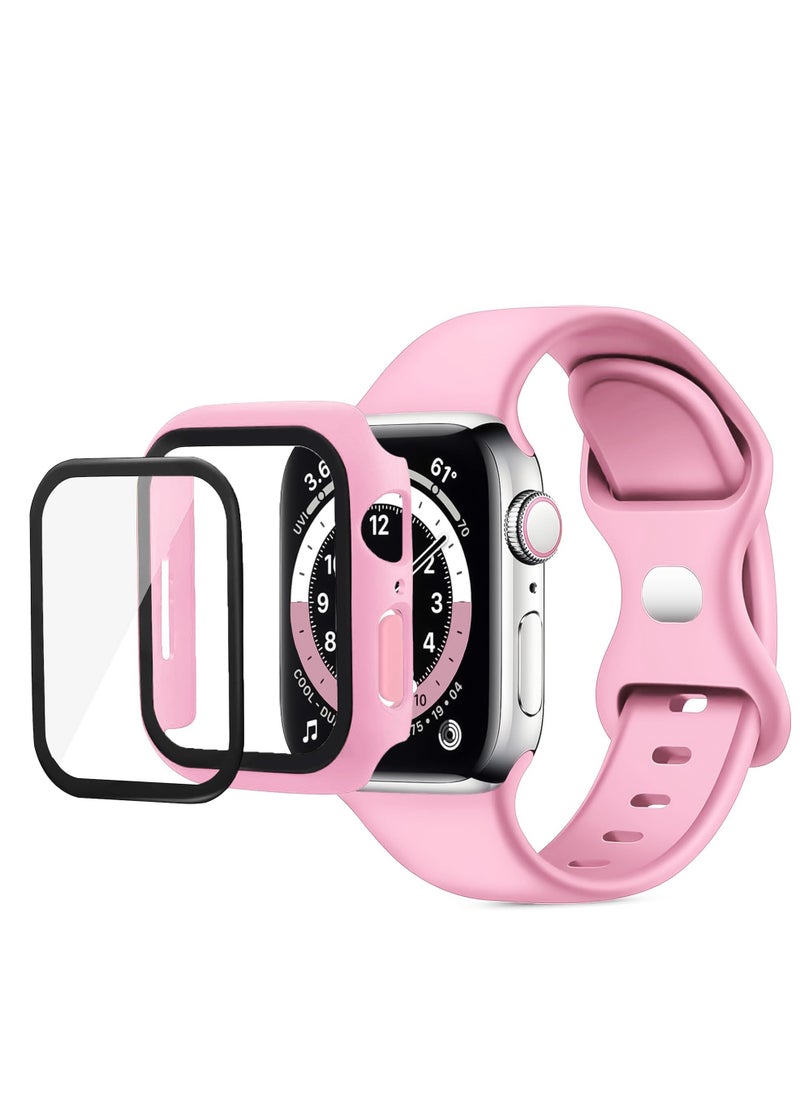 Generic - Band with Case For Apple Watch Ultra/Ultra 2 49mm,Adjustable Silicone Sport Wristband Replacement, Strap With Cover Built-in Glass Screen Protector for iWatch Ultra 49 mm - Image 1
