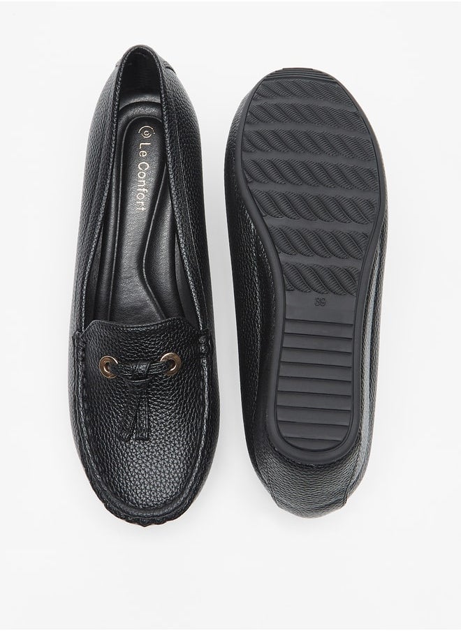 Le Confort - Women's Textured Slip-On Shoes with Wedge Heels - Image 1