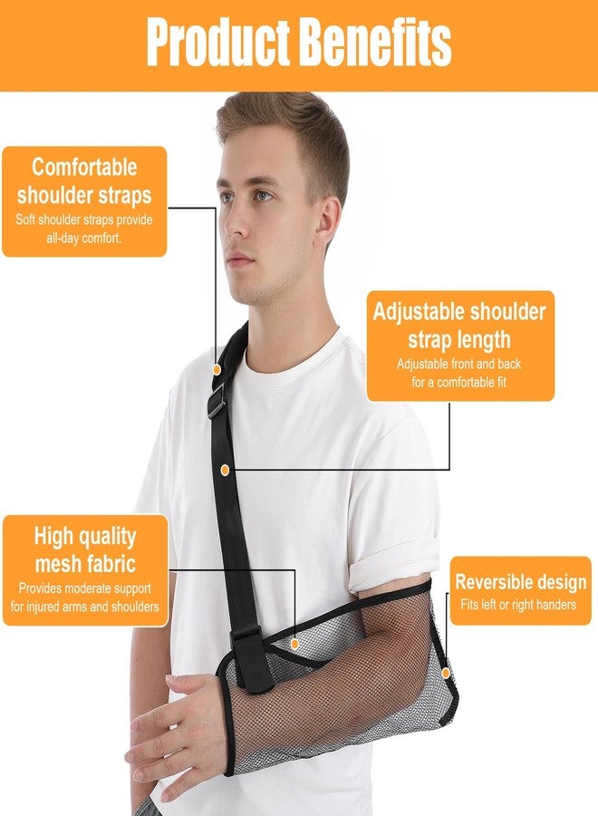 WJIAAA Mesh Arm Sling for Shoulder Injury, Adjustable Breathable Shower Immobilizer for Left Right Arm, Men Women Elbow Wrist Support - Image 4