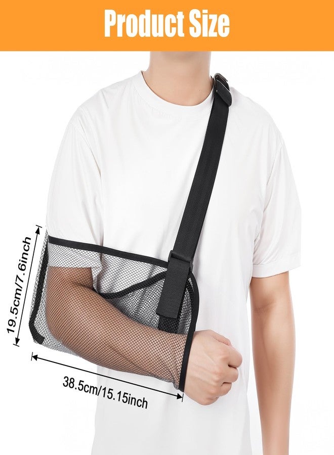 WJIAAA Mesh Arm Sling for Shoulder Injury, Adjustable Breathable Shower Immobilizer for Left Right Arm, Men Women Elbow Wrist Support - Image 3