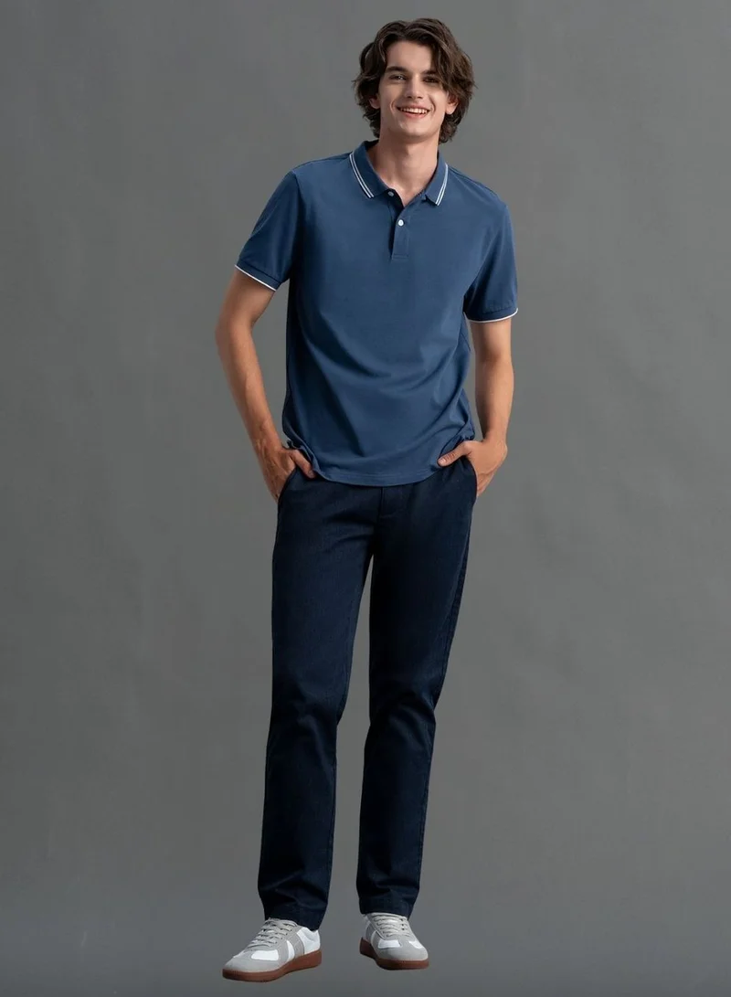 GIORDANO Men’s Low Rise Slim Tapered Cotton Stretch Twill Khakis