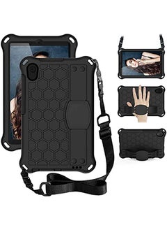 Case for Samsung Galaxy Tab A 8.4 2020 Release SM-T307U, Kids Friendly Shockproof Hybrid Rugged 3-in-1 Layer Kickstand Full Body Protective Cover with Hand Holder/Shoulder Strap, Black