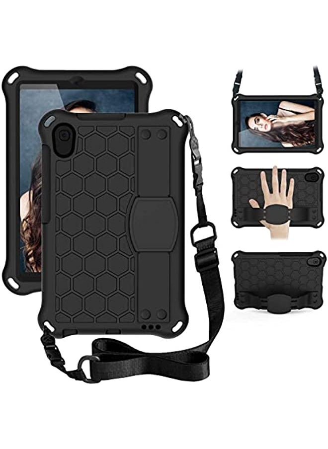 HuHa - Case for Samsung Galaxy Tab A 8.4 2020 Release SM-T307U, Kids Friendly Shockproof Hybrid Rugged 3-in-1 Layer Kickstand Full Body Protective Cover with Hand Holder/Shoulder Strap, Black - Image 1