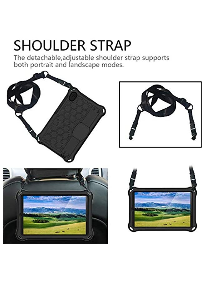 HuHa - Case for Samsung Galaxy Tab A 8.4 2020 Release SM-T307U, Kids Friendly Shockproof Hybrid Rugged 3-in-1 Layer Kickstand Full Body Protective Cover with Hand Holder/Shoulder Strap, Black - Image 1
