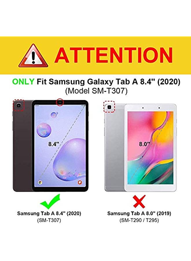 HuHa - Case for Samsung Galaxy Tab A 8.4 2020 Release SM-T307U, Kids Friendly Shockproof Hybrid Rugged 3-in-1 Layer Kickstand Full Body Protective Cover with Hand Holder/Shoulder Strap, Black - Image 1