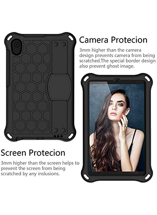 HuHa - Case for Samsung Galaxy Tab A 8.4 2020 Release SM-T307U, Kids Friendly Shockproof Hybrid Rugged 3-in-1 Layer Kickstand Full Body Protective Cover with Hand Holder/Shoulder Strap, Black - Image 1