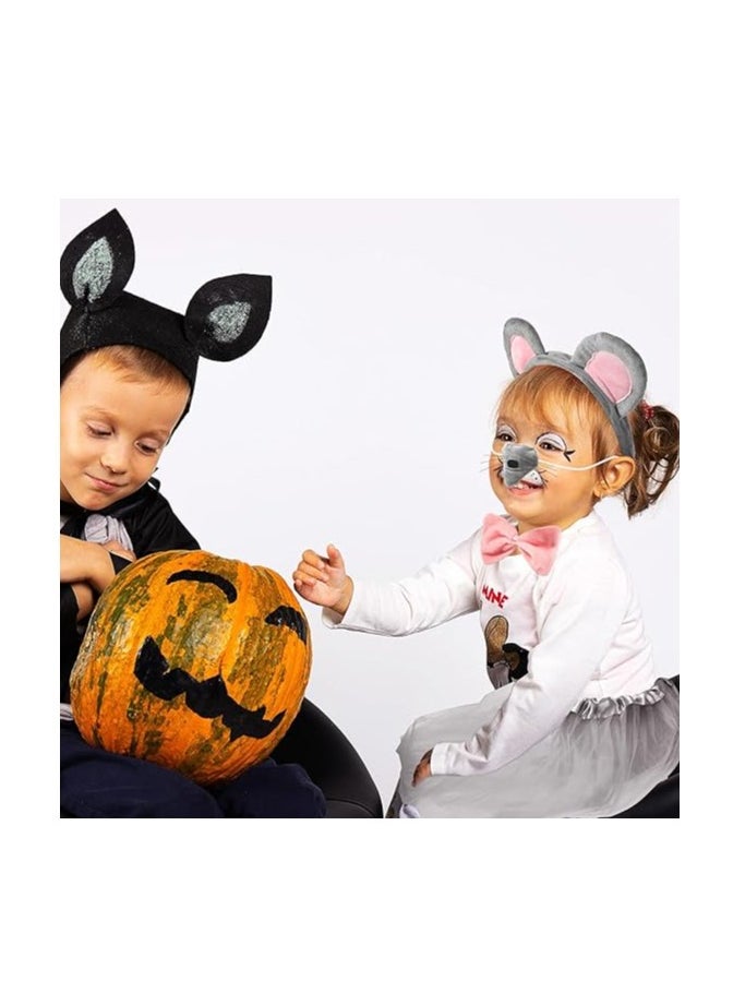 6 Pieces Mouse Costume Accessory Set Mice Headband Mouse Ears Nose Bow Tie Tail Tutu Skirt Gloves for Kids Adult Carnival World Book Day Cosplay Halloween Party