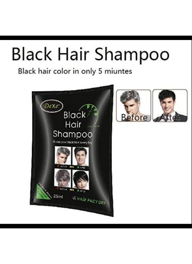 Dexe Dexe SALES NO.1 Instant Hair Color - 10 Travel Sachets | Ammonia-Free, Non-Toxic Black Dye Shampoo for Men/Women  - Image 3