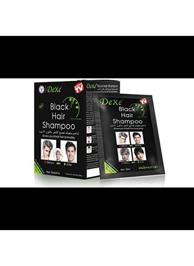 Dexe Dexe SALES NO.1 Instant Hair Color - 10 Travel Sachets | Ammonia-Free, Non-Toxic Black Dye Shampoo for Men/Women  - Image 2