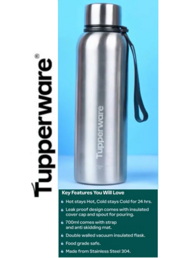 توبروير ترمس/قارورة عازلة للحرارة من تابروير أوريجينال من الفولاذ المقاوم للصدأ، ساخن وبارد، سعة 700 مل، جدار مزدوج، معزولة بالفراغ، تدوم 24 ساعة - Image 1