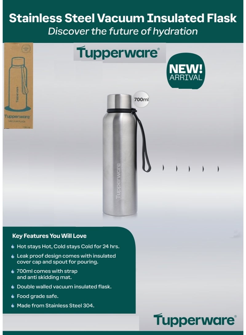 توبروير ترمس/قارورة عازلة للحرارة من تابروير أوريجينال من الفولاذ المقاوم للصدأ، ساخن وبارد، سعة 700 مل، جدار مزدوج، معزولة بالفراغ، تدوم 24 ساعة - Image 3