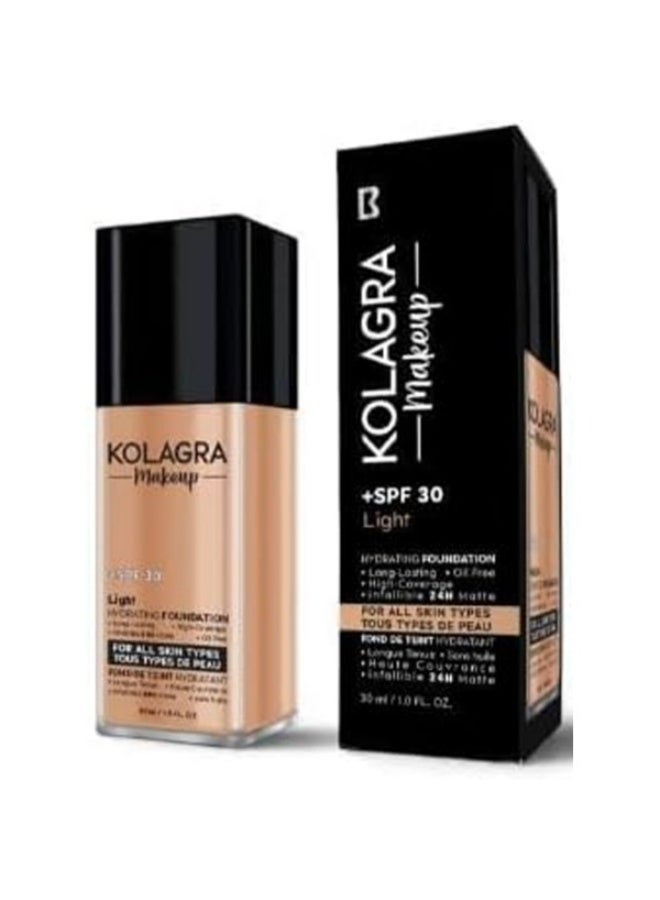 Kolagra Makeup Foundation For All Skin Types 30 ml - Spf 30 Light