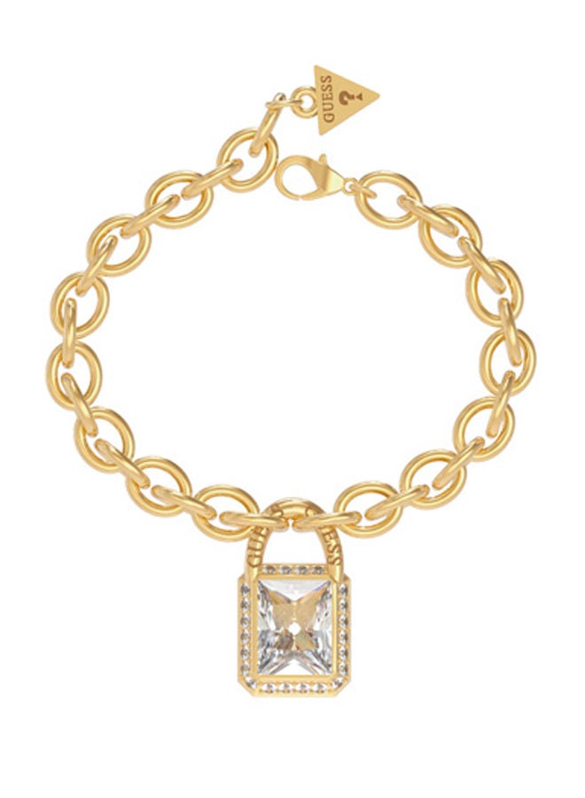GUESS Bold Padlock Clear Bracelet