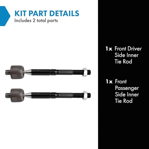 TRQ Front Inner Tie Rod Set Compatible with 2015-2019 Hyundai Sonata 2017-2019 Kia Cadenza 2016-2019 Optima - Image 2